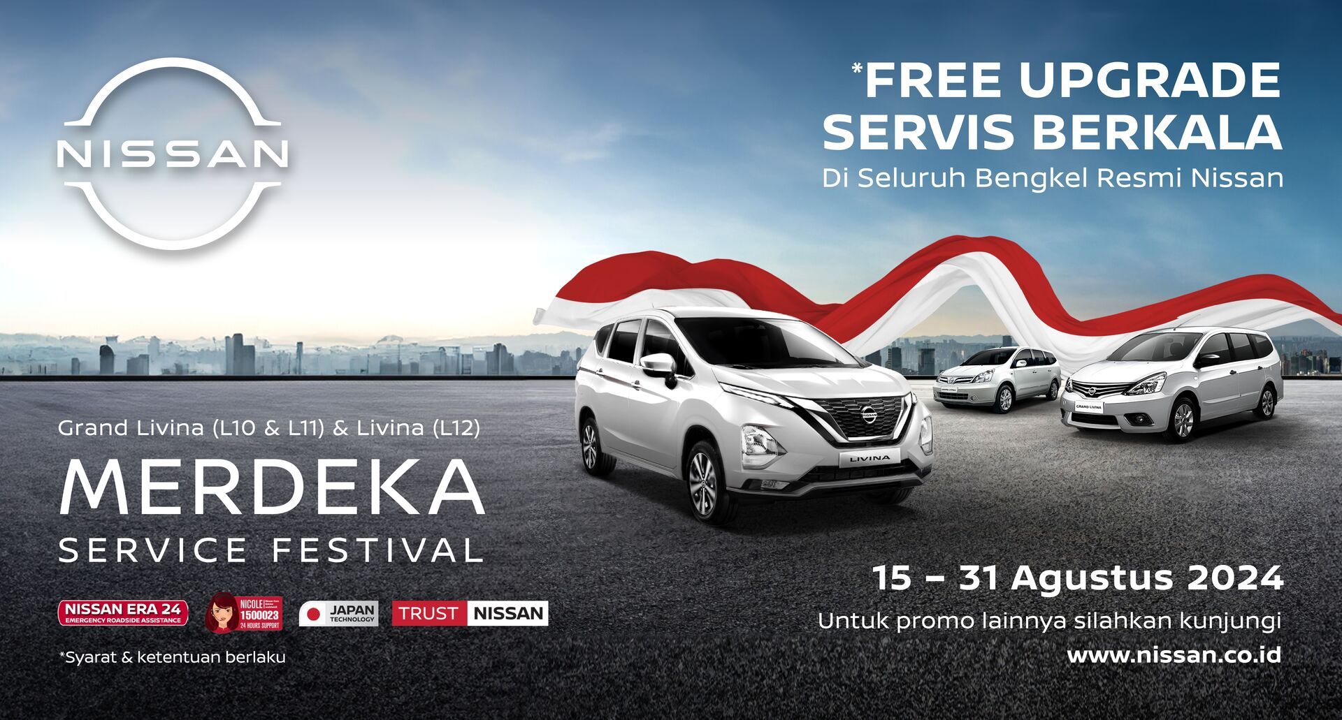 Free Upgrade Servis Berkala di Livina Merdeka Service Festival hingga 31 Agustus 2024!