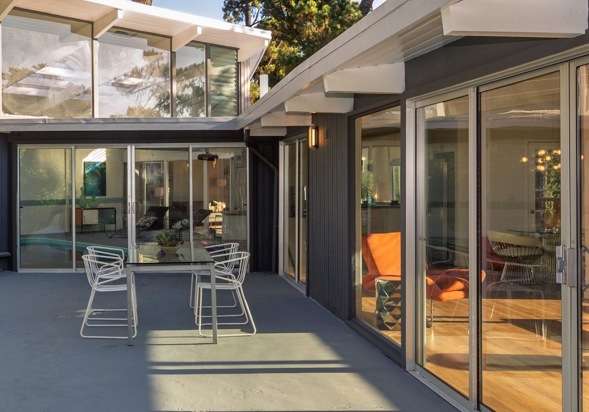 Mid-century home with patio