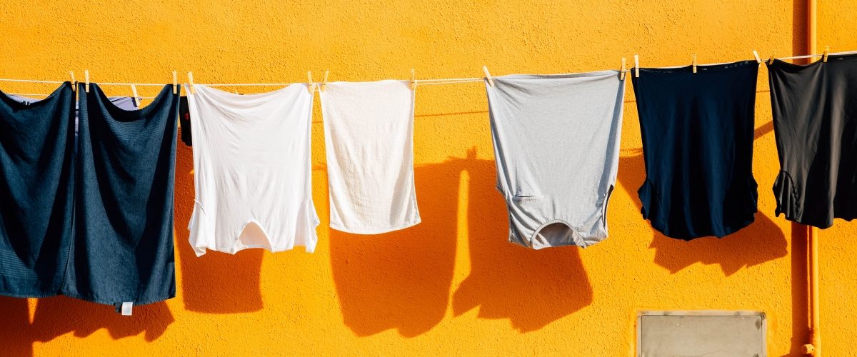 Clothes hanging on clothesline